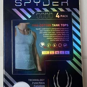 Spyder White Ribbed Pro Cotton Tank Top Shirt 4 in Package New in Package Small